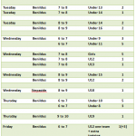 Training Schedule